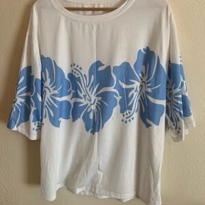 Blue Floral Women's Top